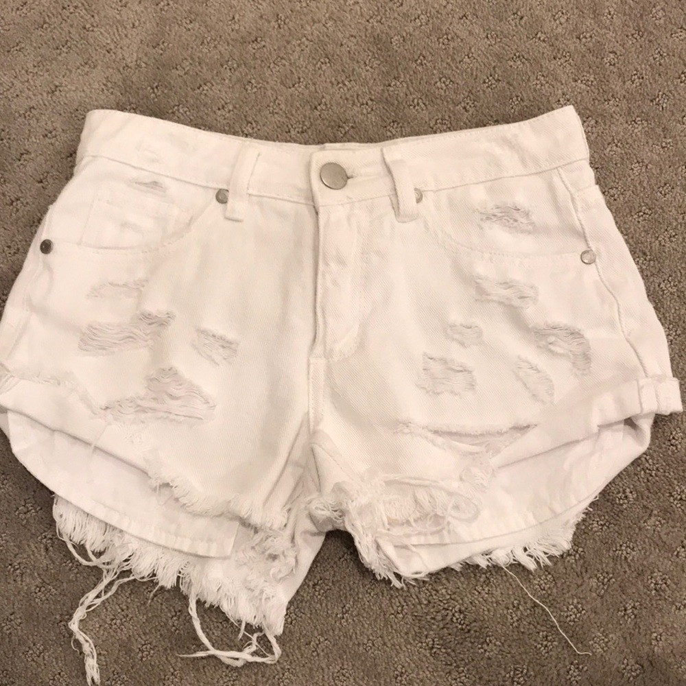 cotton on white jean shorts